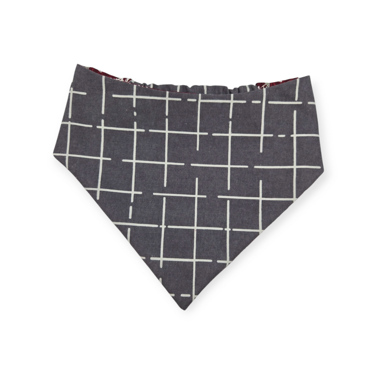 A&M/ Charcoal Plaid Slip-on Scrunchie Bandana (Large)