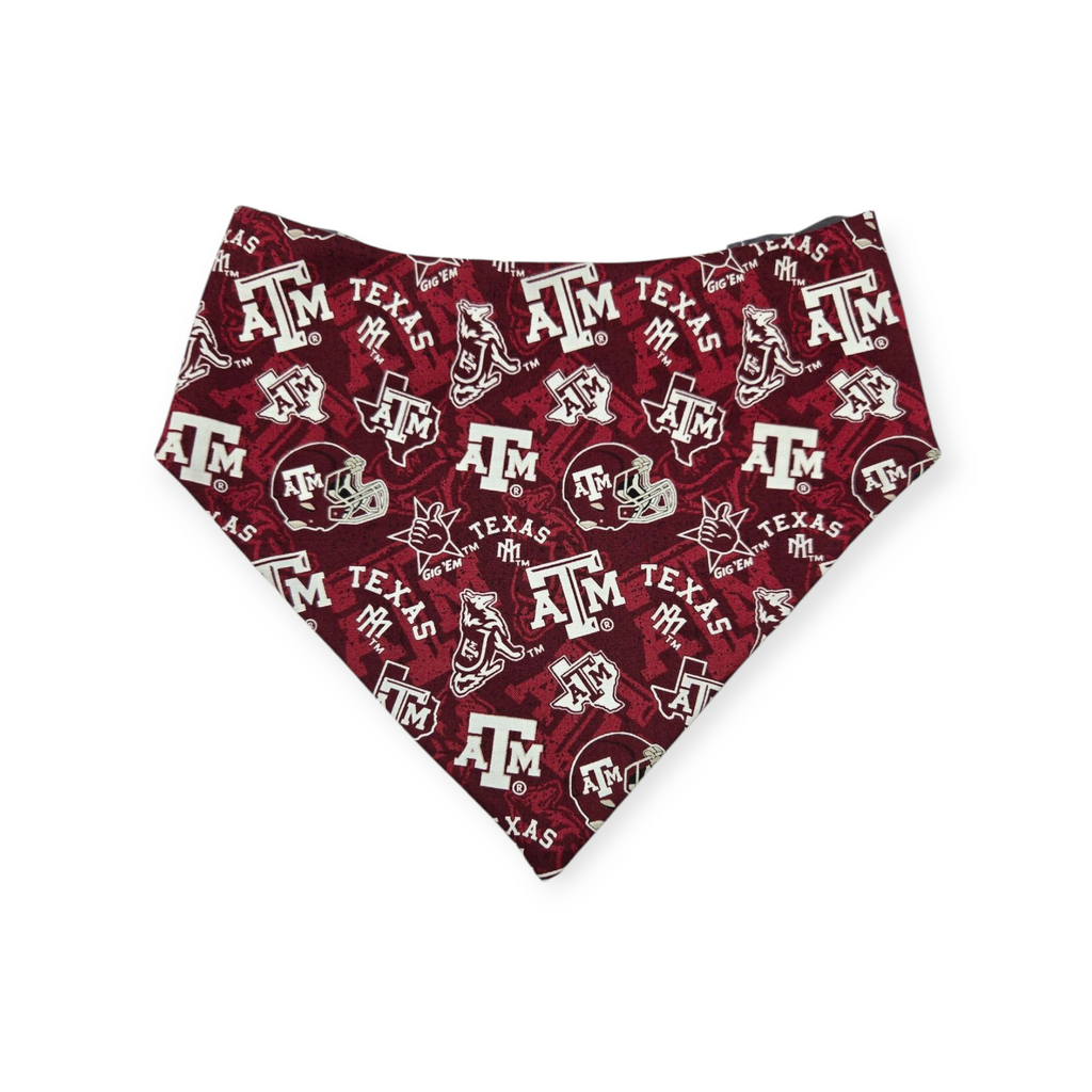 A&M/ Charcoal Plaid Slip-on Scrunchie Bandana (Large)
