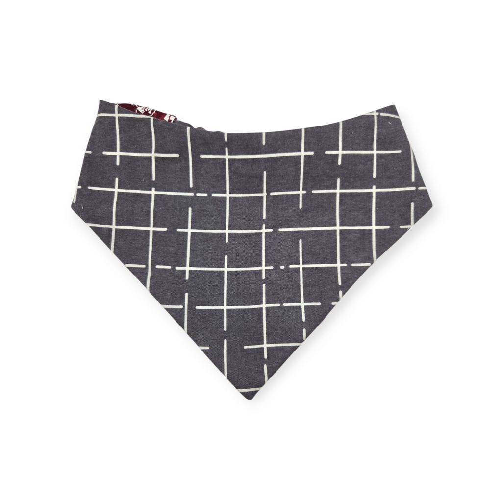 A&M/ Charcoal Plaid Slip-on Scrunchie Bandana (Large/X-Large)