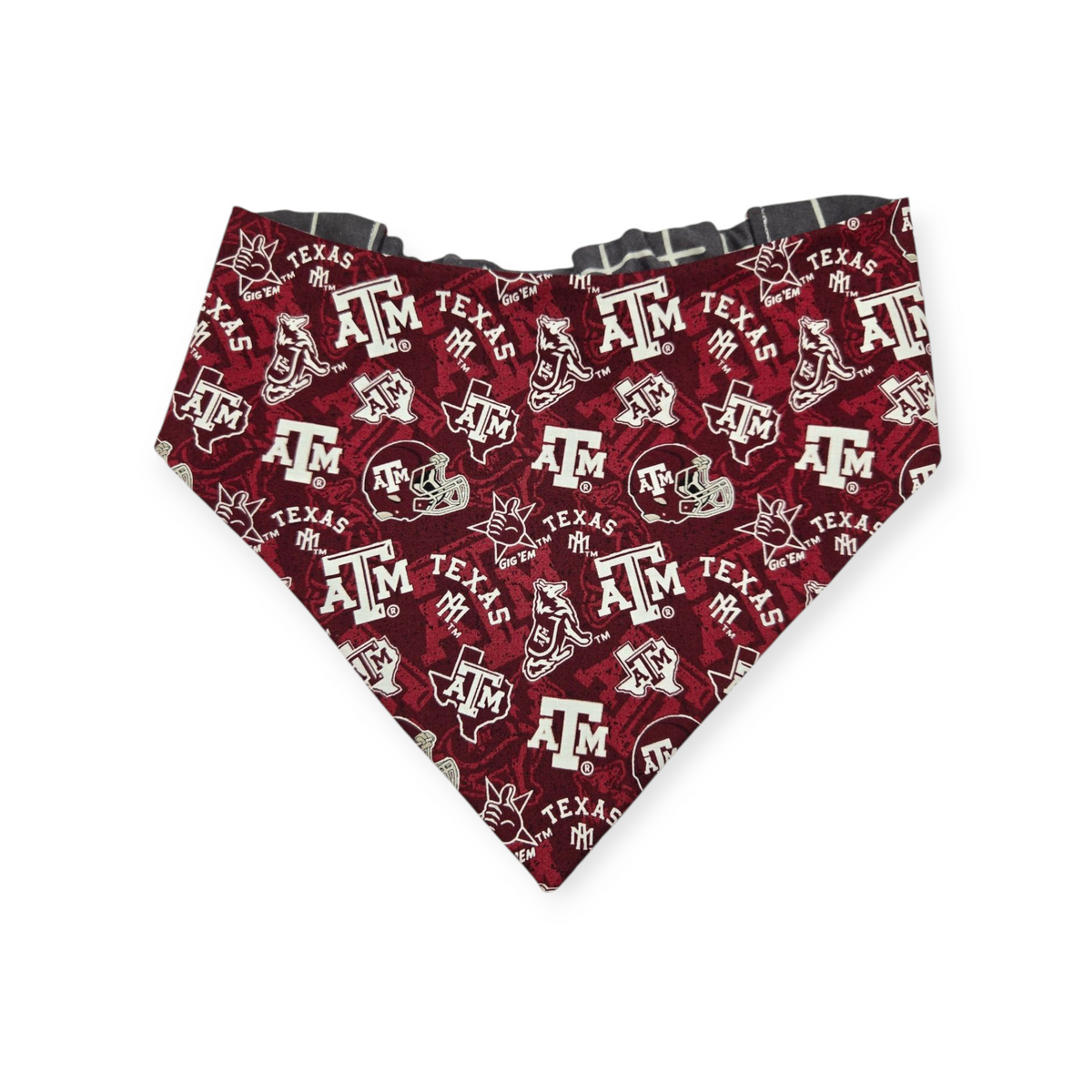 A&M/ Charcoal Plaid Slip-on Scrunchie Bandana (Large/X-Large)