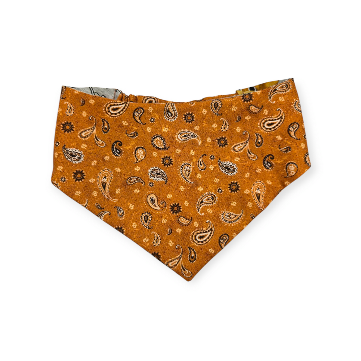 UT Mascot/Rust Orange Paisley Reversible Slip-on Scrunchie Bandana (X-Small/Small)