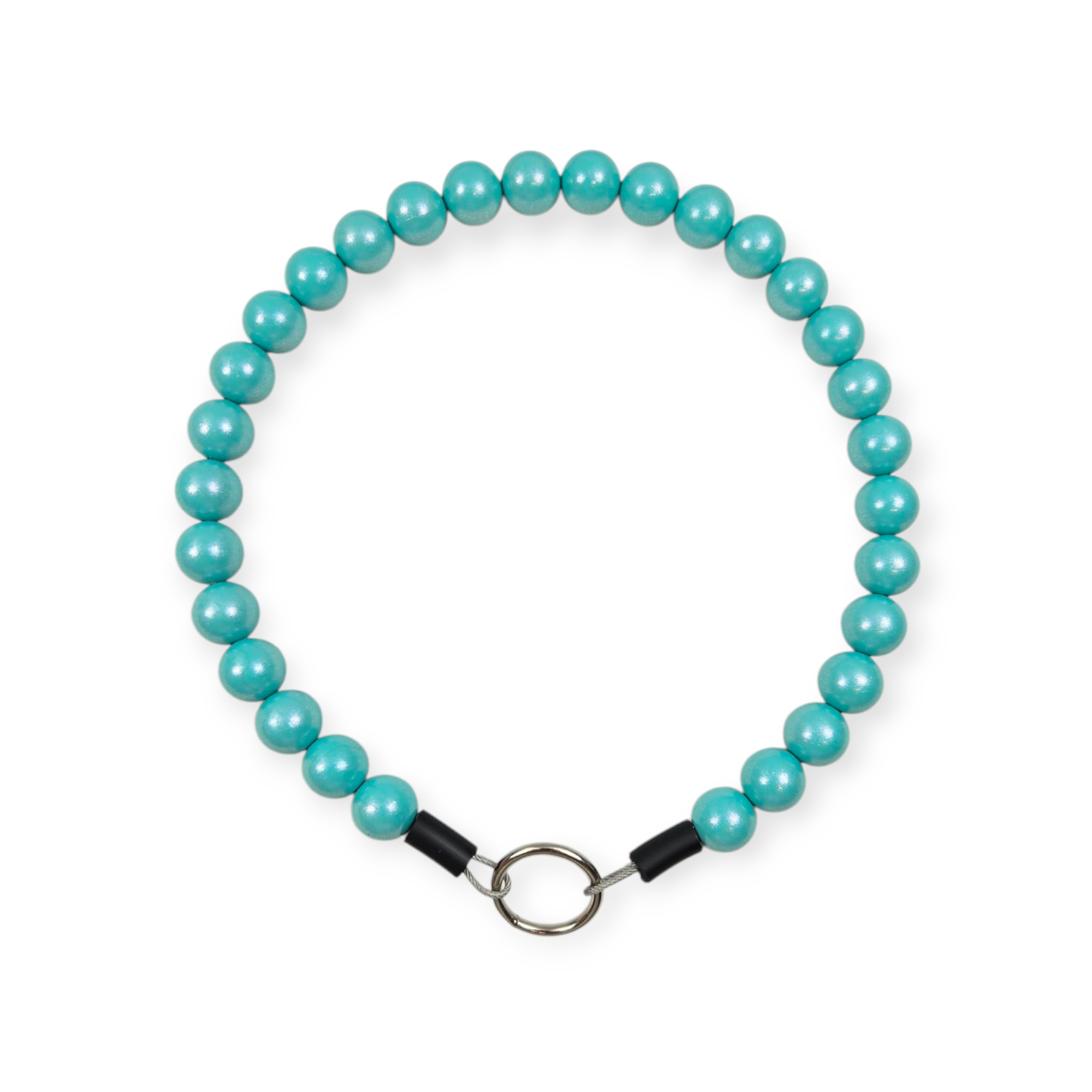 Shimmer Teal Beaded Collar - 19"