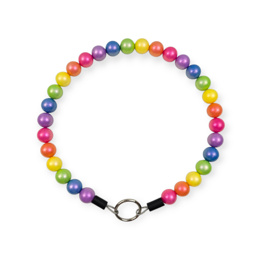 Shimmer Rainbow Beaded Collar - 19"