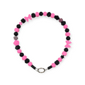 Black & Pink Beaded Collar - 22.5"