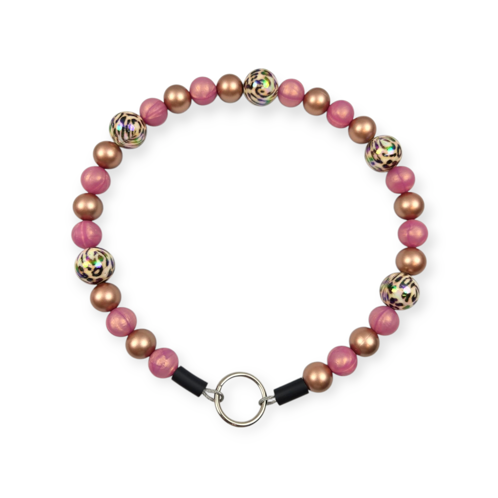 Shimmer Mauve & Gold Beaded Collar - 19"