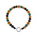 Teal Sunflowers Beaded Collar - 16.75"