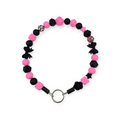 Black & Pink Beaded Collar - 18"