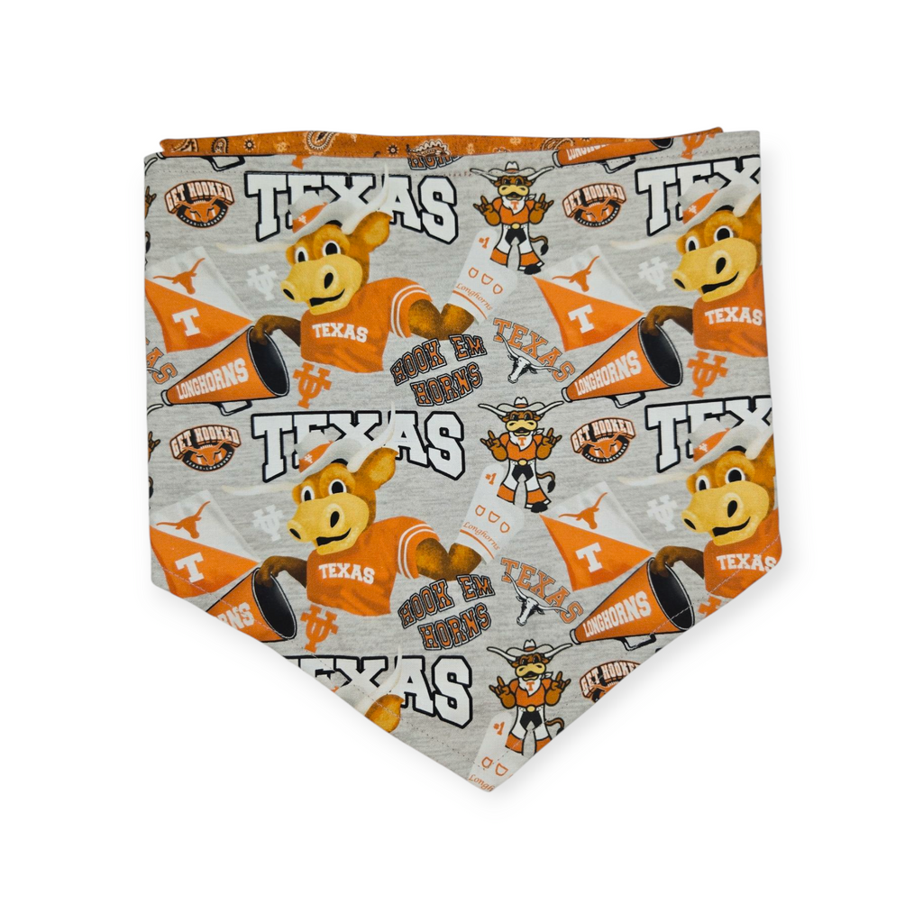 UT Mascot/Rust Orange Paisley Reversible Tie-on Bandana (Large)