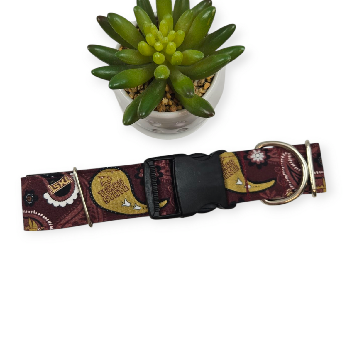 Bobcats Paisley Dog Collar (X-Large, 1.5" wide)