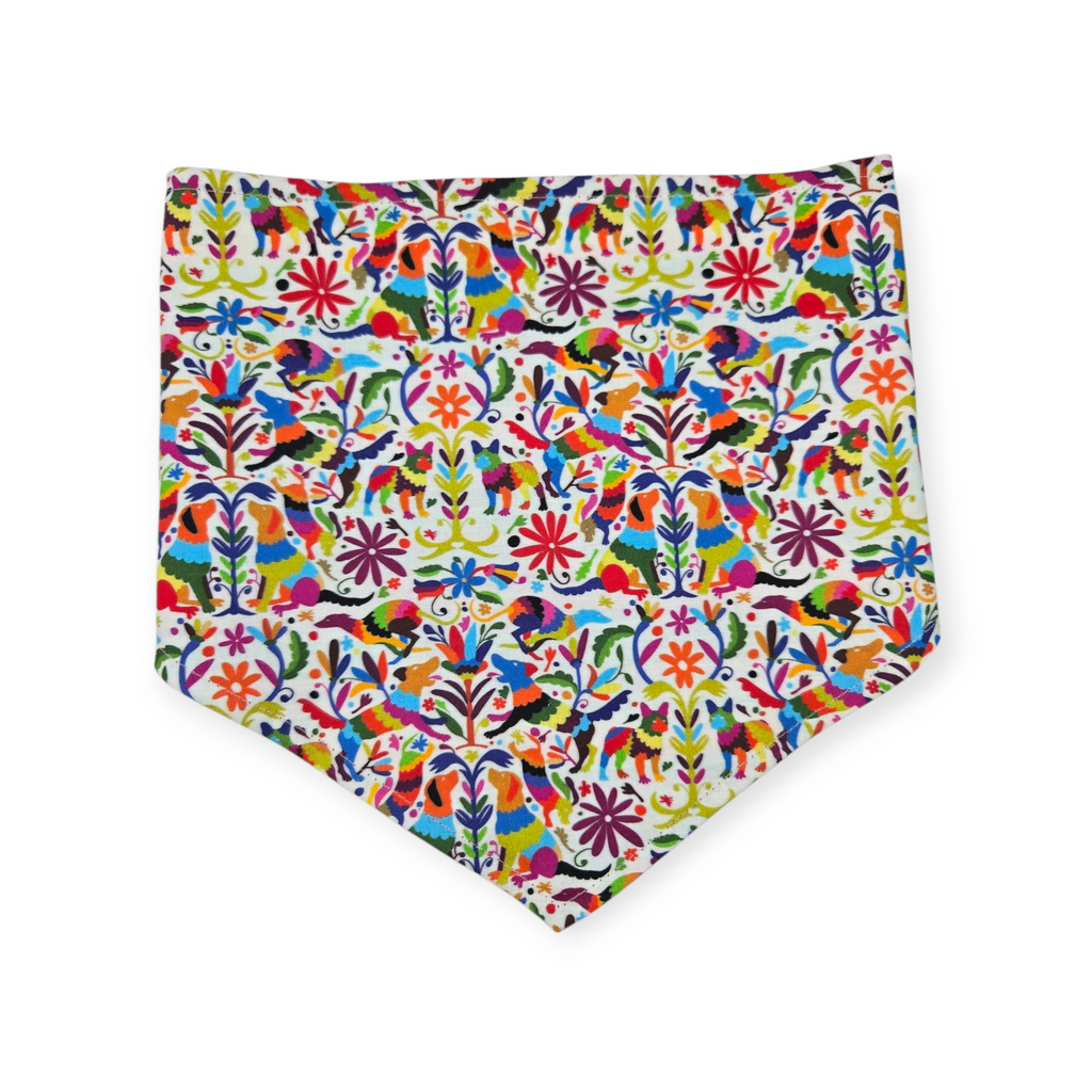 Dog Otomi/Serape Stripe Reversible Tie-on Bandana (Large)