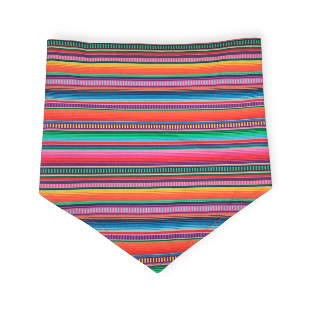 Dog Otomi/Serape Stripe Reversible Tie-on Bandana (X-Large)