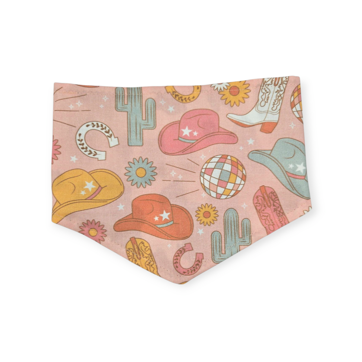 Disco Cowgirl/Cow Spots Reversible Tie-on Bandana (Small)