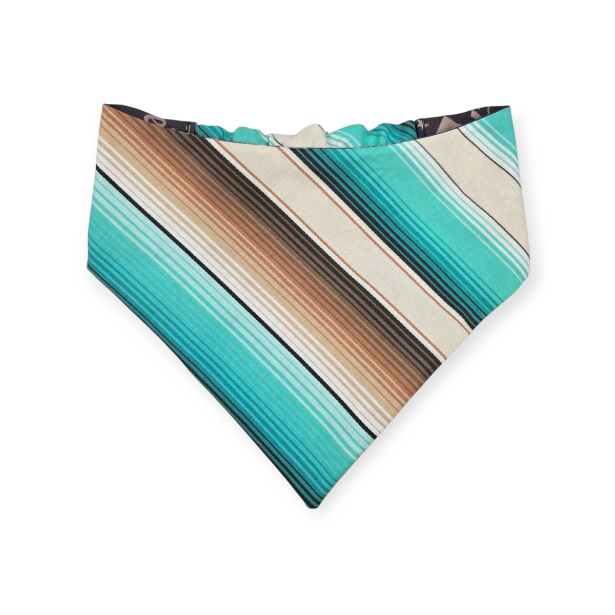 Texas Western Americana/Teal Serape Reversible Slip-on Scrunchie Bandana (Large)