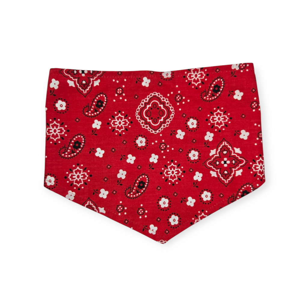I Hate Fireworks/Red Paisley Reversible Tie-on Bandana (Medium)