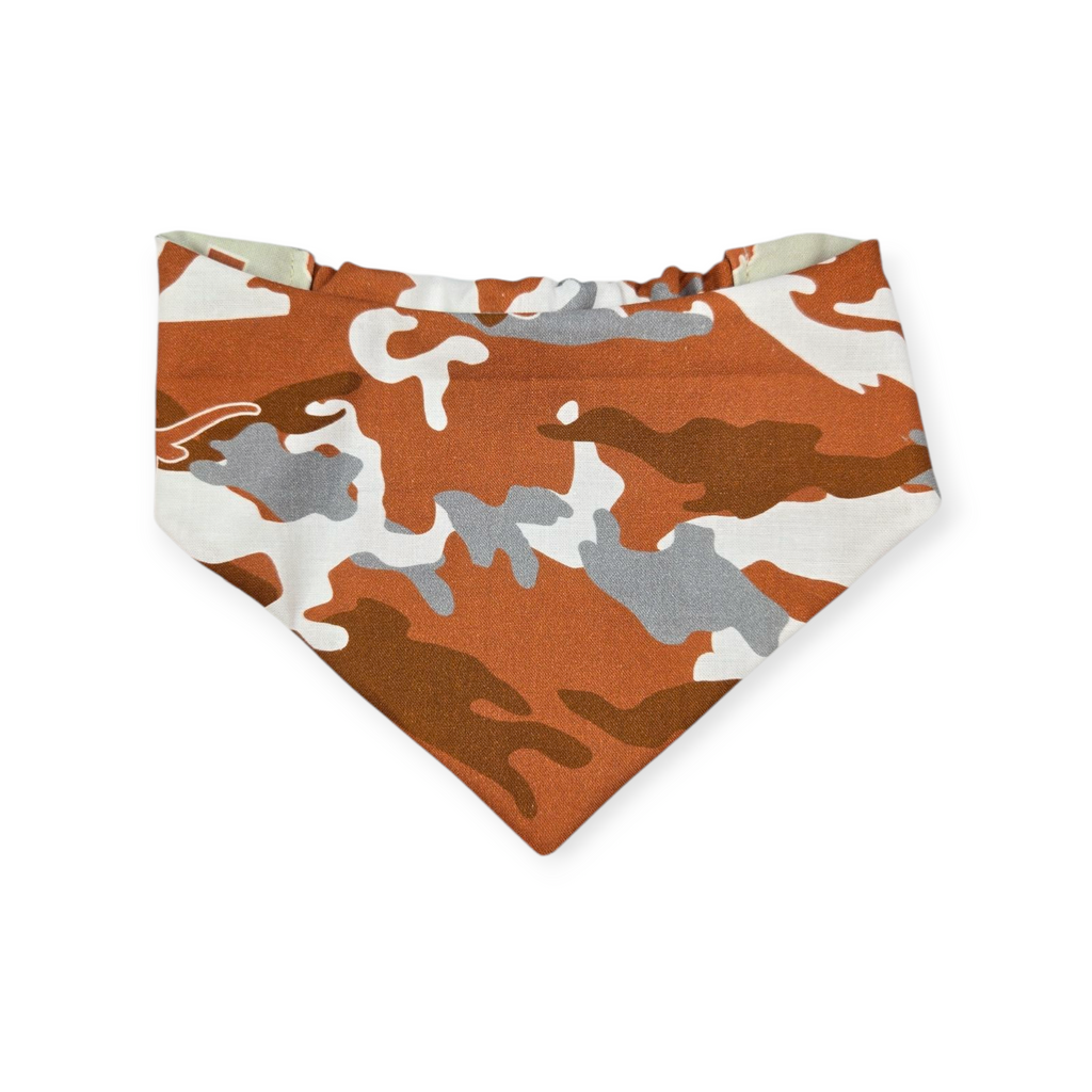UT Camo/Texas on Creme Reversible Slip-on Scrunchie Bandana (Small/Medium)