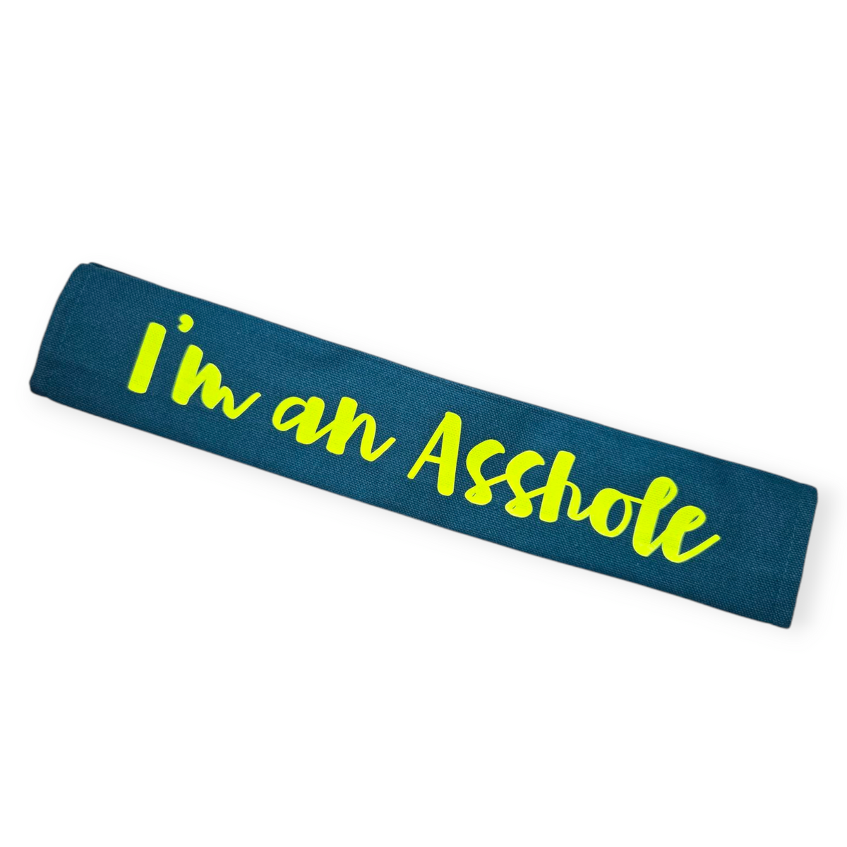 I'm as Asshole (Neon Yellow on Teal) Leash Sleeve