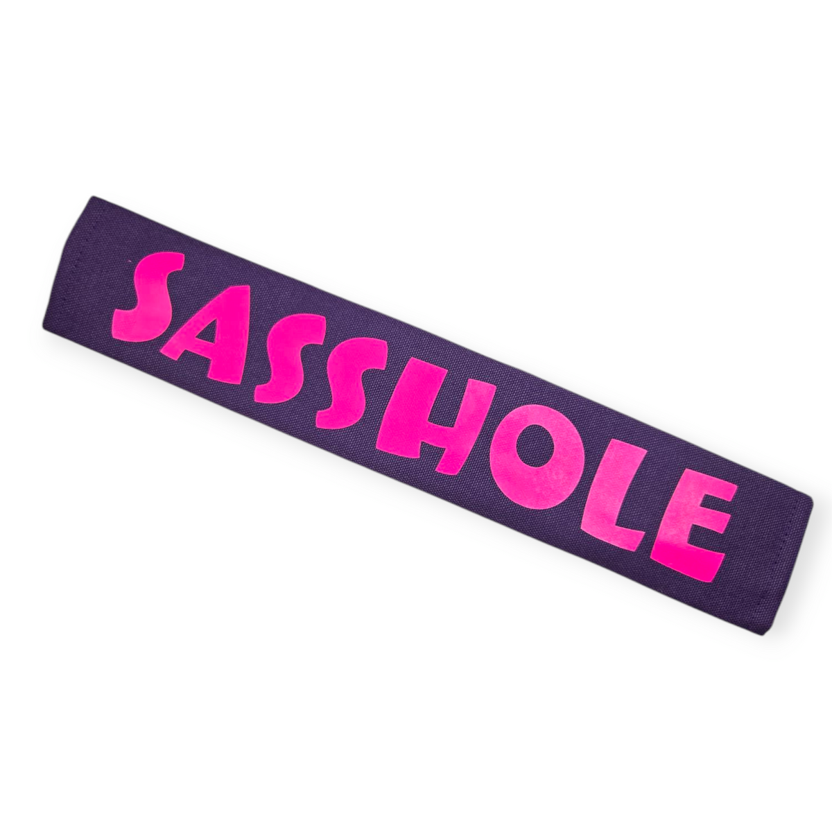 Sasshole (Neon Pink on Purple) Leash Sleeve