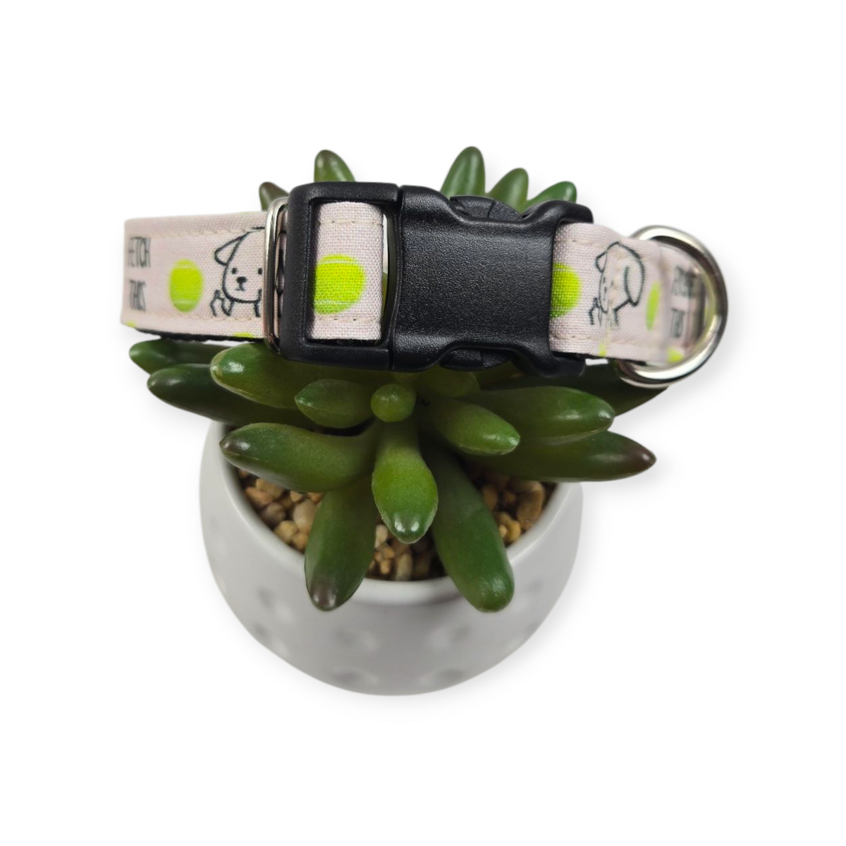Fetch This on Pink Dog collar (Medium)
