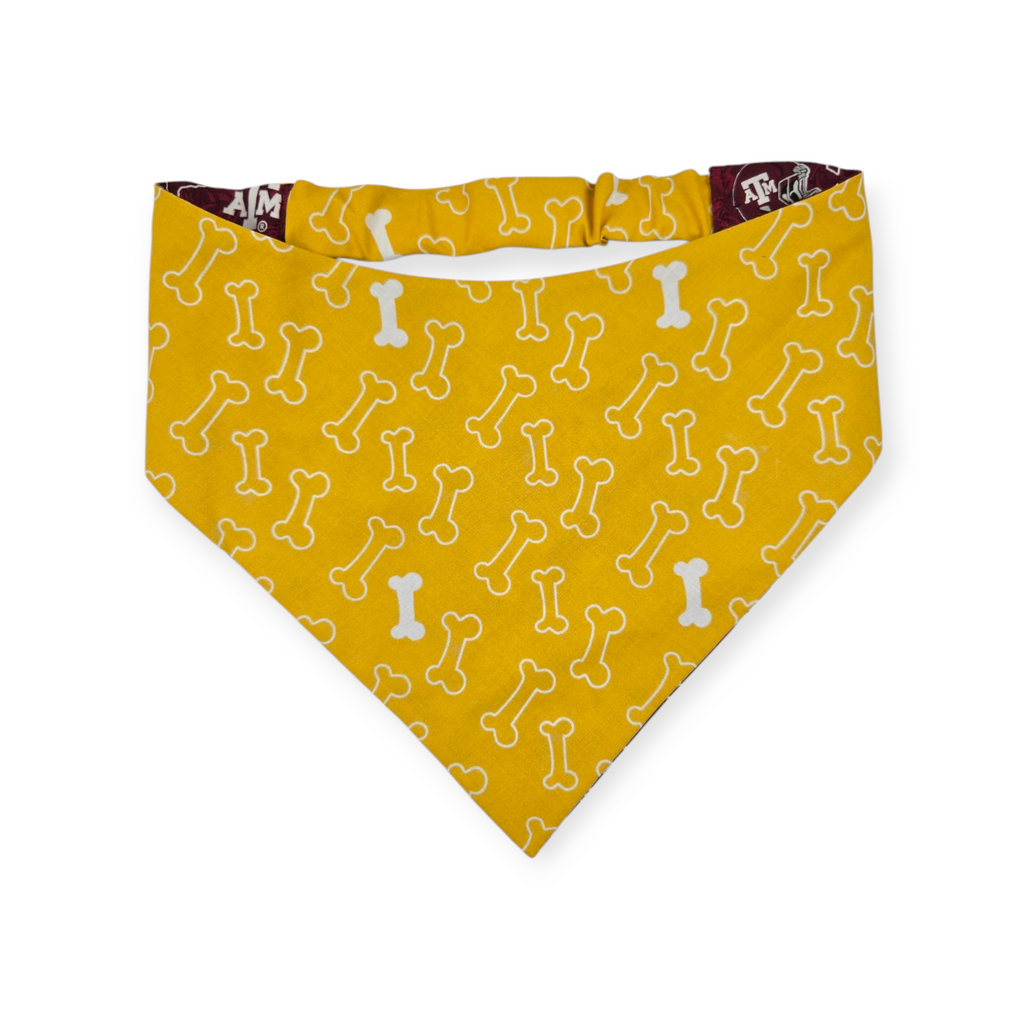 A&M/Mustard Bones Reversible Slip-on Scrunchie Bandana (X-Large)