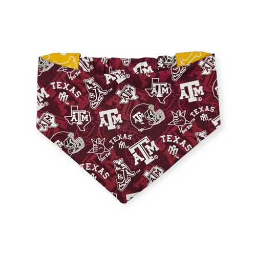 A&M/Mustard Bones Reversible Slip-on Scrunchie Bandana (Medium/Large)