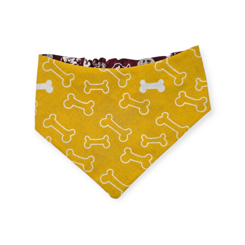 A&M/Mustard Bones Reversible Slip-on Scrunchie Bandana (Medium)