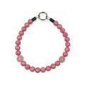 Mauve Shimmer & Daisies Beaded Collar - 17.25"