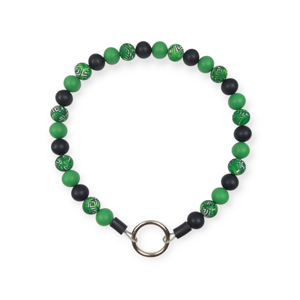 Geometric Palm Beaded Collar - 19"