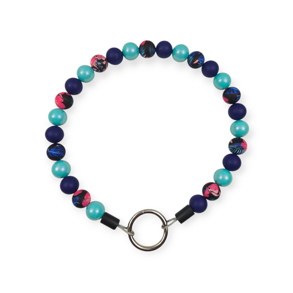 Hibiscus Pink Beaded Collar - 18"