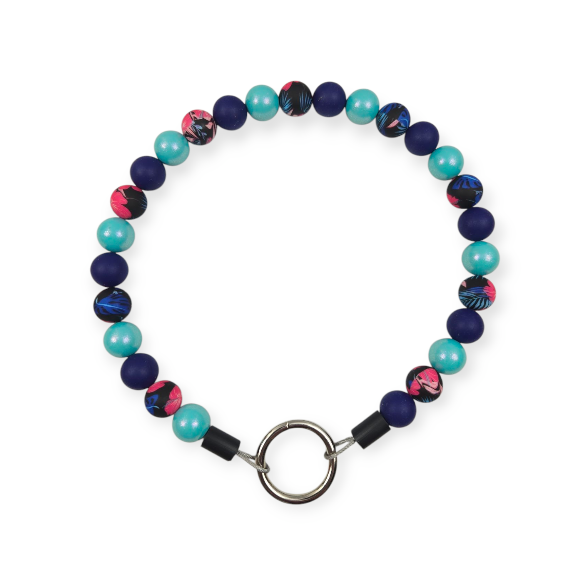Hibiscus Pink Beaded Collar - 18"