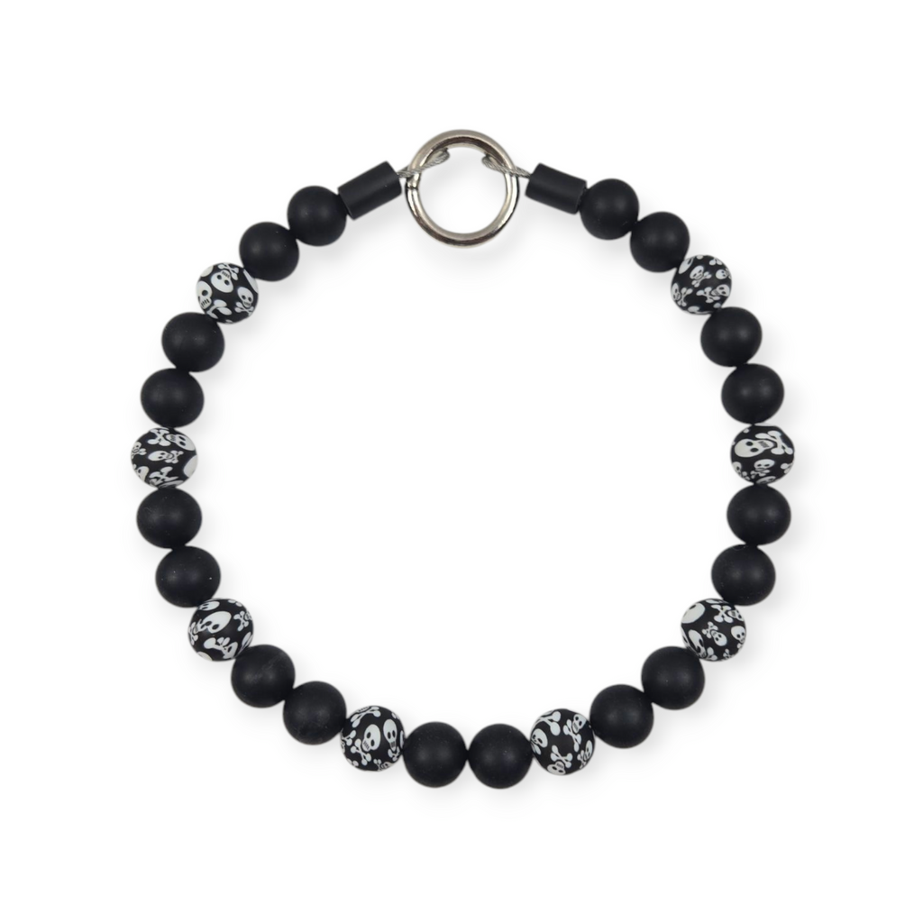 Jolly Roger Beaded Collar - 17.25"