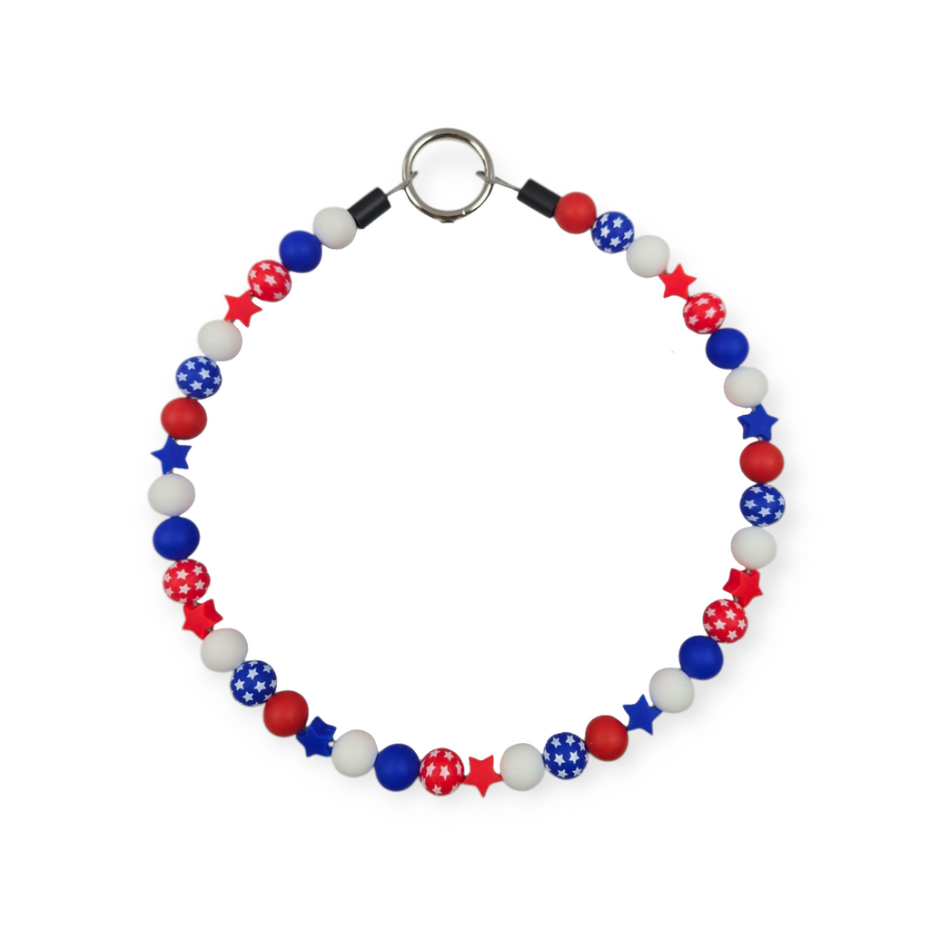 Patriotic Stars Beaded Collar - 23"