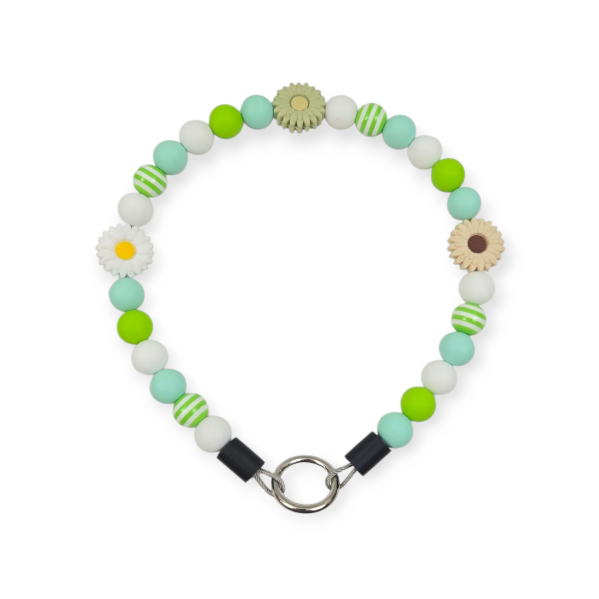 Green Sunflower Beaded Collar - 15"