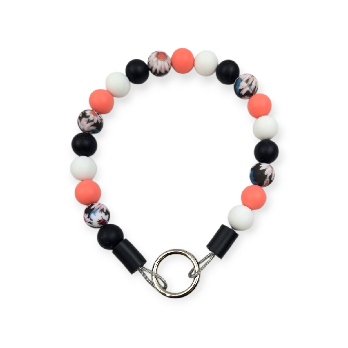 Salmon Daisy Beaded Collar - 11.5"