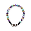 Lilac, Gold & Aqua Beaded Collar - 13"