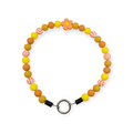 Orange Retro Flower Beaded Collar - 20"