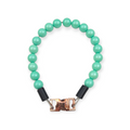 Matte Turquoise Pearl Beaded Collar - 11"