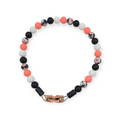 Salmon Daisy Beaded Collar - 16"