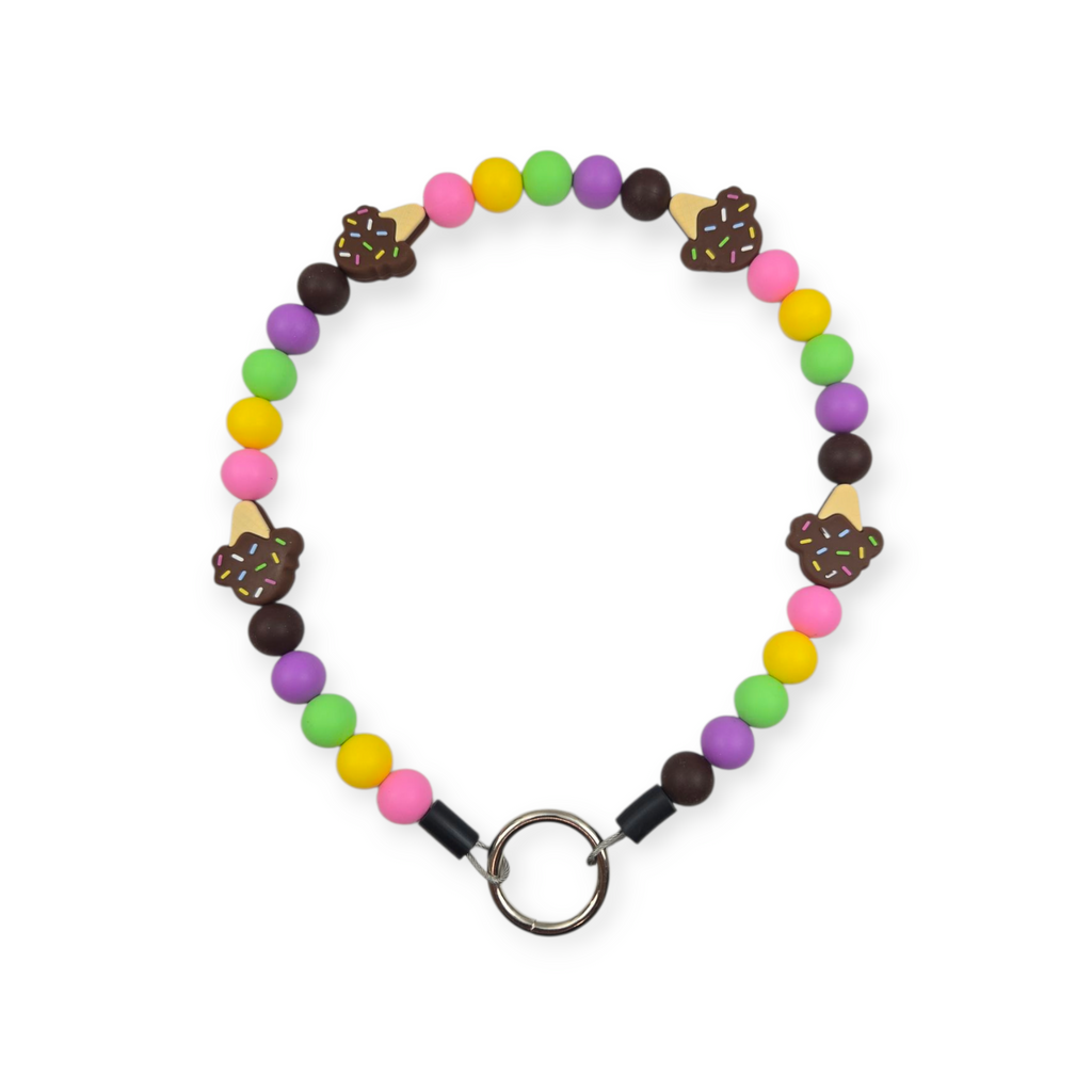 Chocolate Ice Cream Beaded Collar - 20.5"