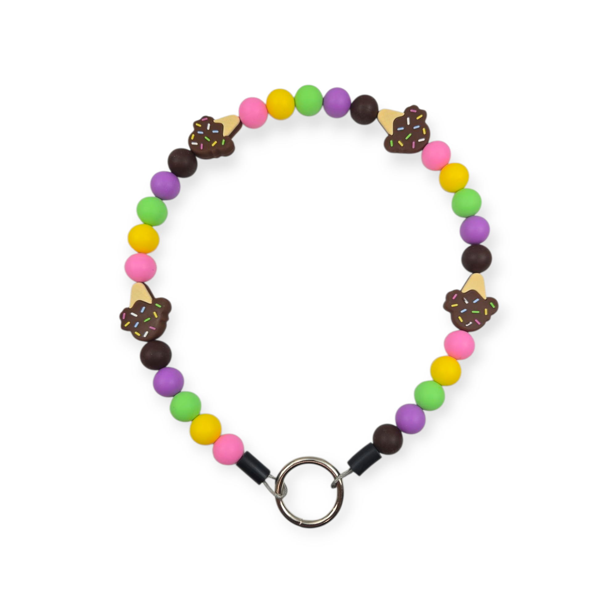 Chocolate Ice Cream Beaded Collar - 20.5"
