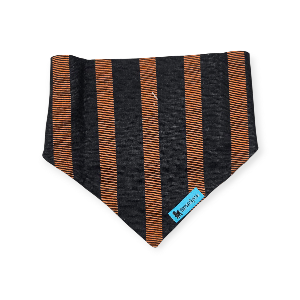 Velvet Spider Webs/Halloween Stripe Reversible Slip-on Scrunchie Bandana (Small)