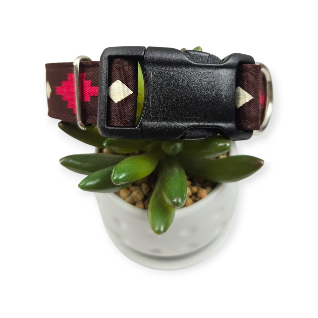 Tribal Brown Dog collar (Medium, 1" wide)
