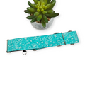 Aqua Paisley Martingale Dog Collar (Large, 1.5" wide)
