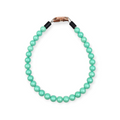 Matte Turquoise Pearl Beaded Collar - 17"