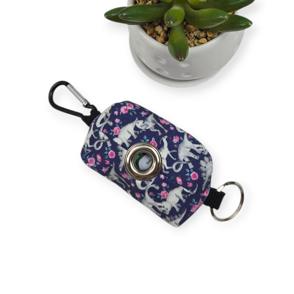 Dog Waste Bag Dispenser -  Dinosaurs and Roses