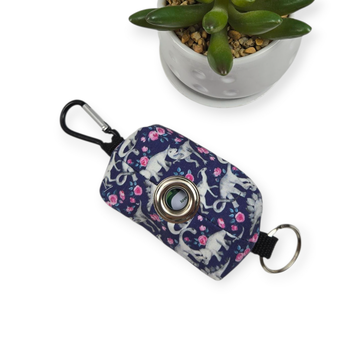 Dog Waste Bag Dispenser -  Dinosaurs and Roses