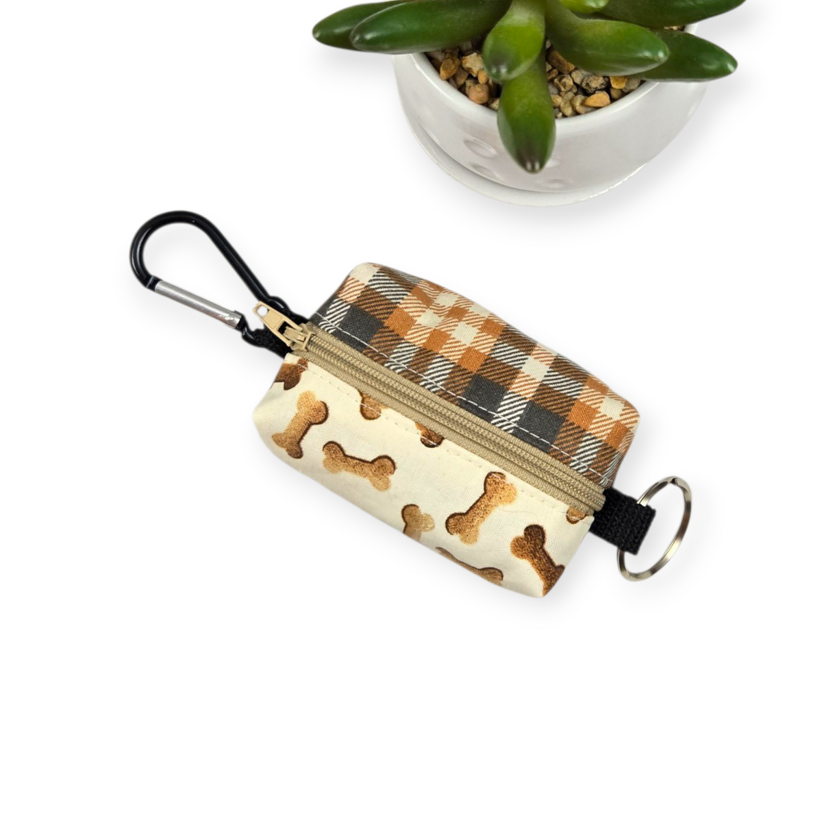 Dog Waste Bag Dispenser - Plaid and Bones