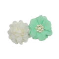 Mint & White Collar Flower Set
