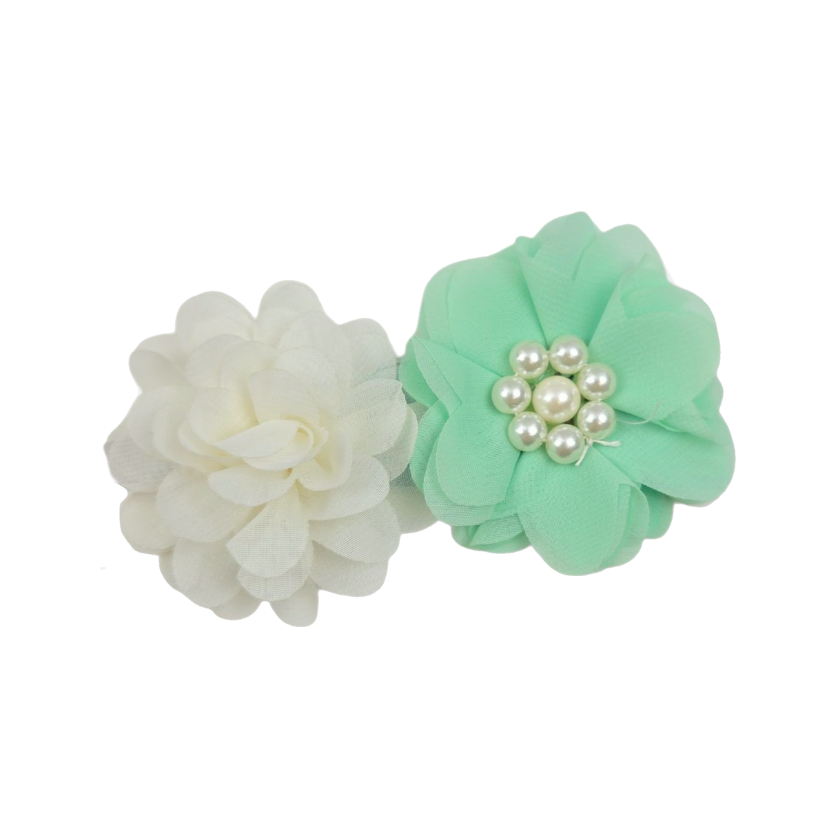 Mint & White Collar Flower Set