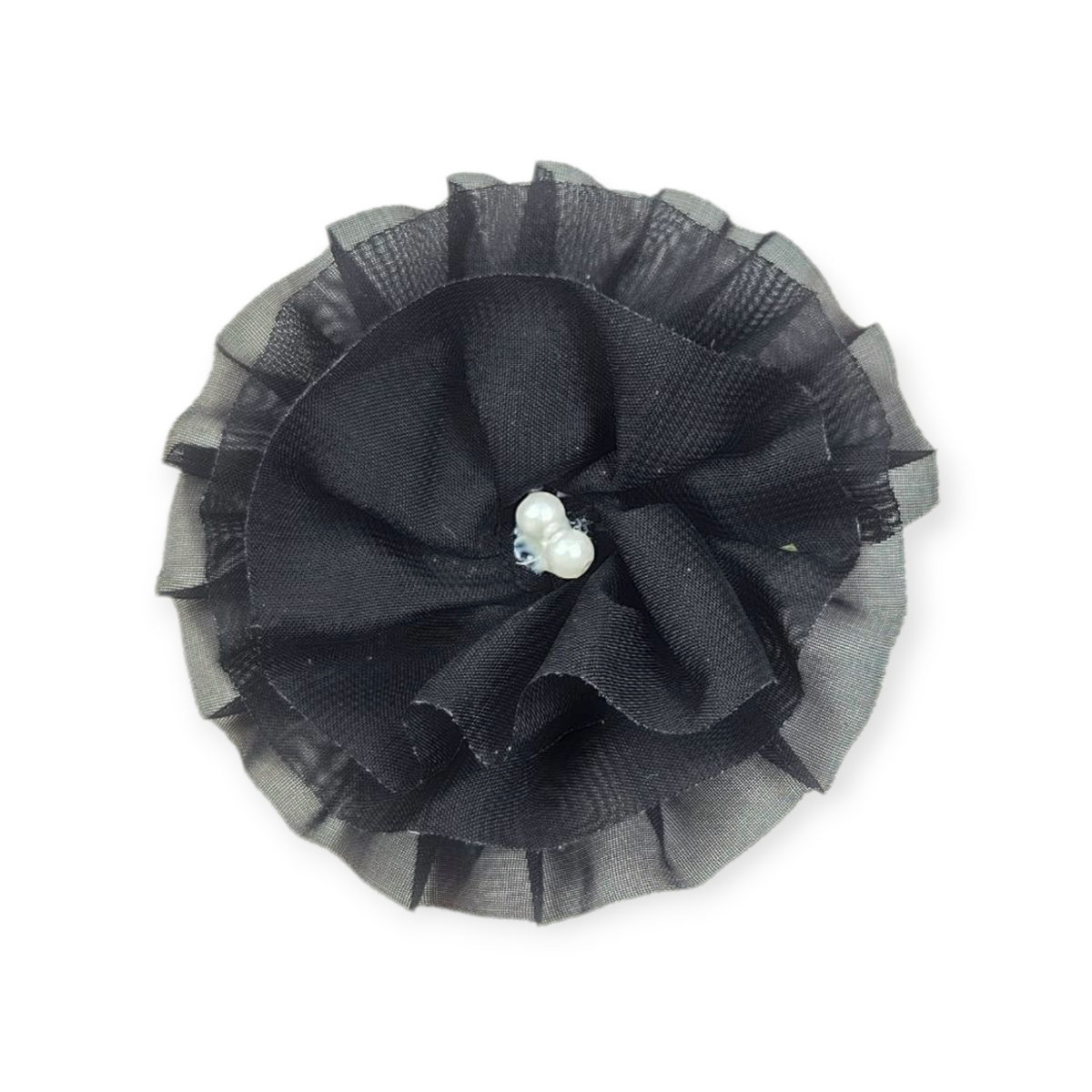 Black w/Pearls Collar Flower