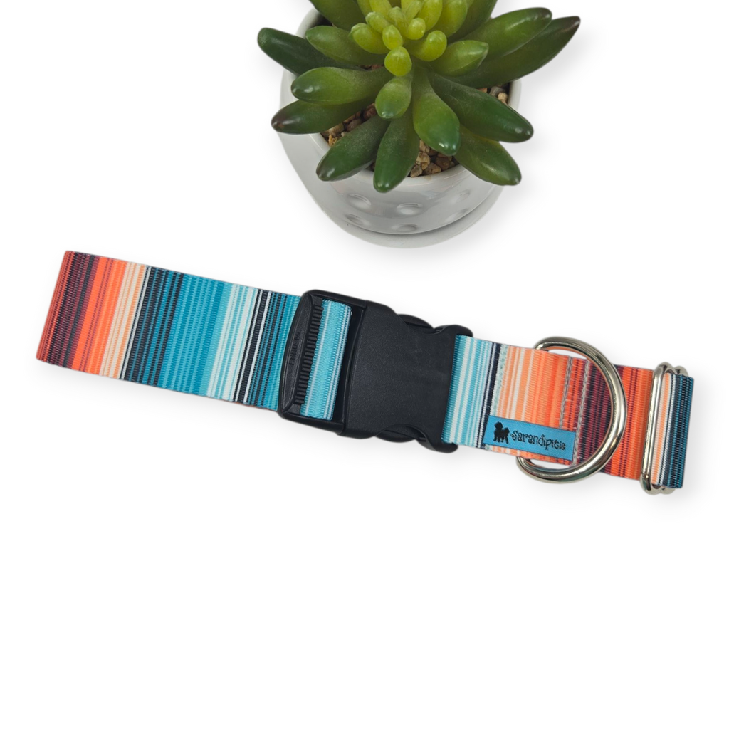 Sedona Stripes Dog Collar (Large, 1.5" wide)